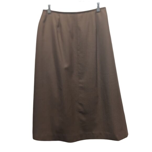 Vintage Talbots Brown Wool Classic A Line Midi Skirt, 8P - Picture 1 of 7